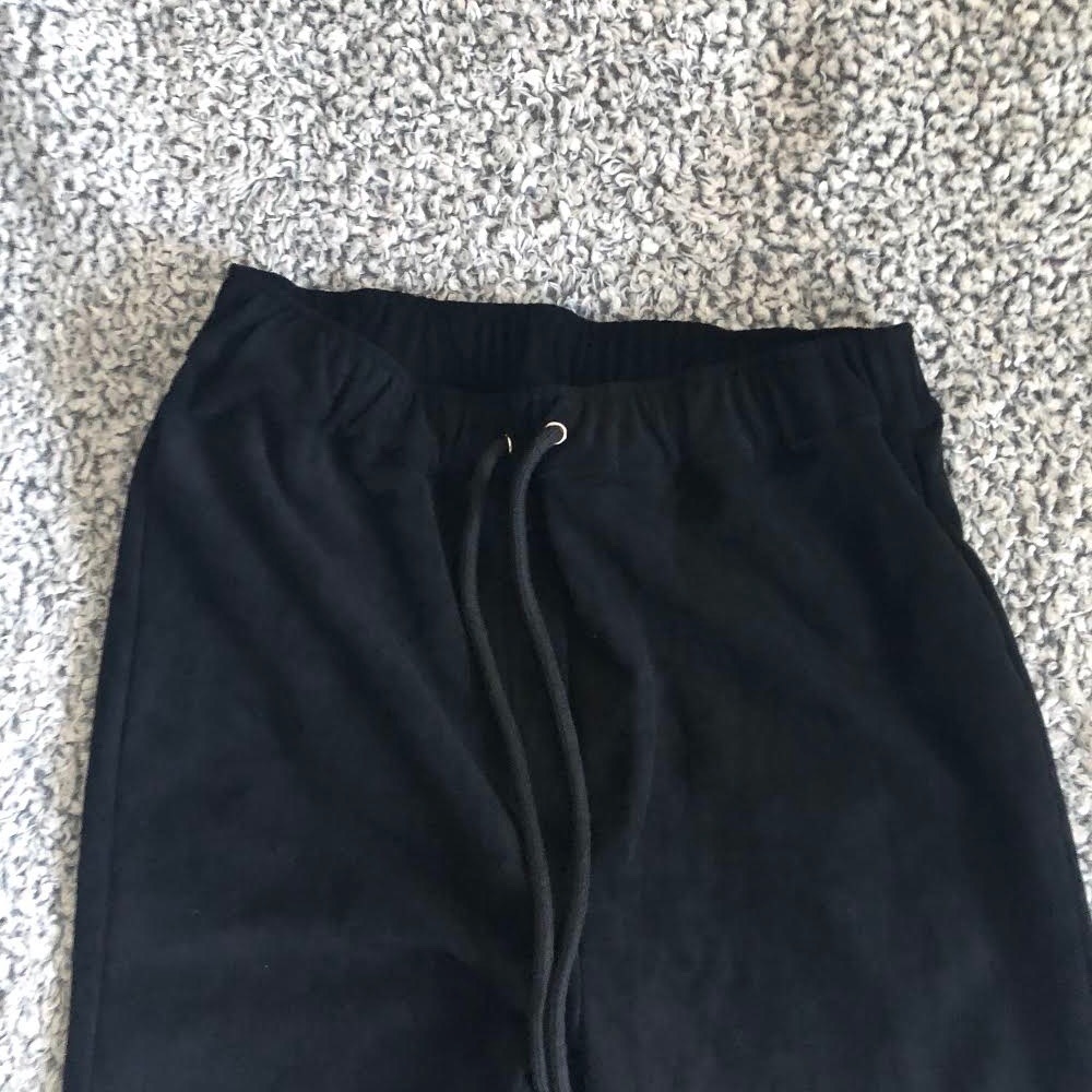 1 LEFT! Suede-Style Moto Joggers in Black - Picture 6 of 7